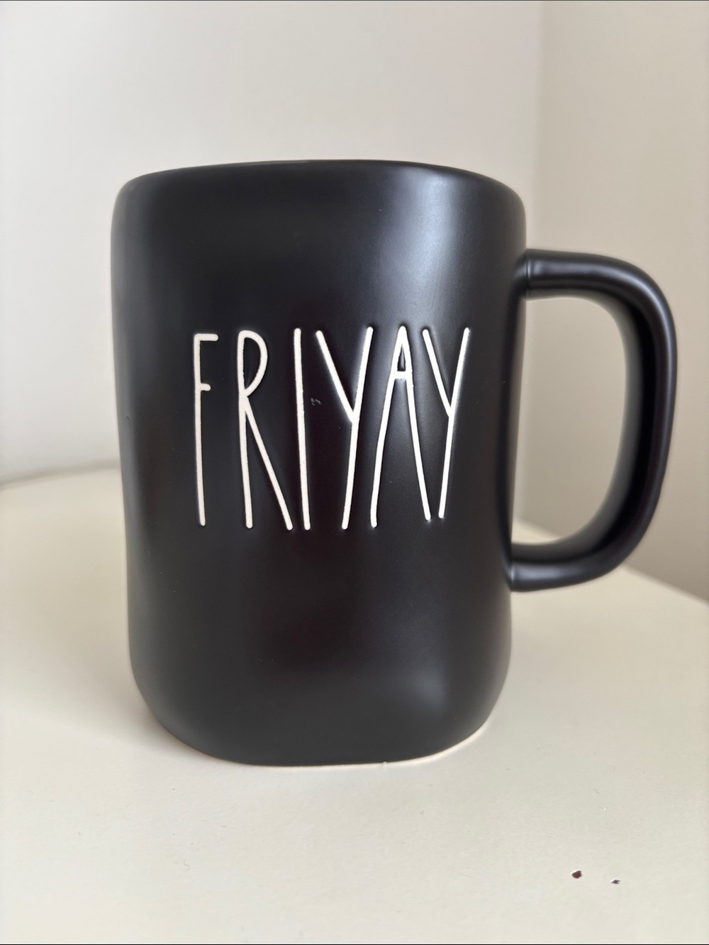 Rae Dunn Large Black Coffee Mug FRIYAY